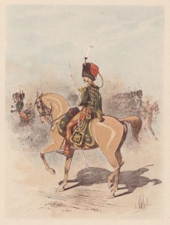 Офицер французских конных егерей эпохи Второй империи (из "Иллюстрированной истории верховой езды", изданной в Париже в 1893 году)