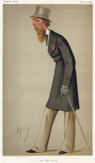 Кристофер Сайкс (1831–1898) - член английского парламента и друг принца Уэльского. Карикатура из знаменитого британского журнала Vanity Fair. Лондон, 1874