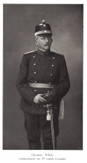Полковник Вилль - командующий третьим армейским корпусом швейцарской армии во время Первой мировой войны. Notre armée. Женева, 1915