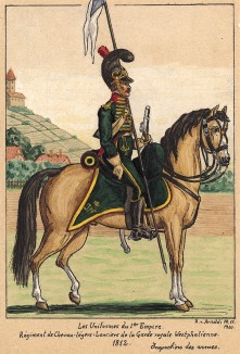 1812 г. Солдат уланского полка де Берг французской легкой кавалерии. Коллекция Роберта фон Арнольди. Германия, 1911-29