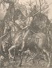 Рыцарь, смерть и дьявол. Гравюра Альбрехта Дюрера, выполненная в 1513 году (Репринт 1928 года. Лейпциг)