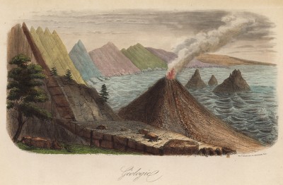 Геология (иллюстрация к работе Ахилла Конта Musée d'histoire naturelle, изданной в Париже в 1854 году)
