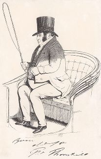 Томас Торнхилл (1776-1856) - спортсмен, едущий на своем фаэтоне. Лист из "The cracks of the day", Лондон, 1841