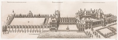 Вид на дворец Фонтенбло. Androuet du Cerceau. Les plus excellents bâtiments de France. Париж, 1579. Репринт 1870 г.