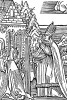 Святой Вольфганг изменяет устав женского монастыря. Из "Жития Святого Вольфганга" (Das Leben S. Wolfgangs) неизвестного немецкого мастера. Издал Johann Weyssenburger, Ландсхут, 1515