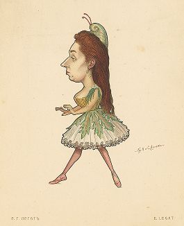 Евгения Густавовна Легат. «Русский балет в карикатурах» СПб, 1903 год. 