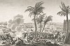Сражение за Каир, или Битва у пирамид, 21 июля 1798 года. Гравюра из альбома "Военные кампании Франции времён Консульства и Империи". Campagnes des francais sous le Consulat et l'Empire. Париж, 1834