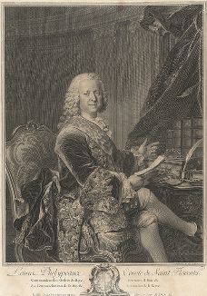 Портрет Луи Филипо, графа Сен-Флорантен (1705-1777) работы Иоганна Георга Вилля по оригиналу Луи Токе, 1751 год. 