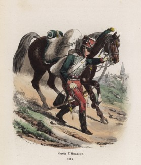 Кавалерист Гвардии чести в 1814 году. Из популярной работы Histoire de l'empereur Napoléon, илл. Ораса Верне и Ипполита Белланжа. Париж, 1840 