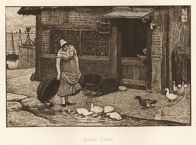 Время кормления. Лист из серии "Галерея офортов". Лондон, 1880-е