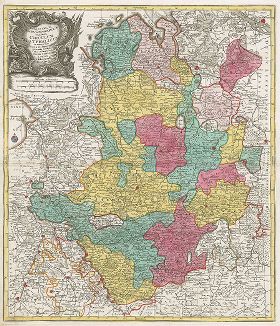 Карта Вестфалии. Nova et exacta Mappa Geographica exhibens Circulum Westphalicum. 