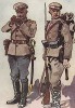 Болгарский пехотный офицер и солдат в полевой форме образца 1917-го года (из популярной в нацистской Германии работы Мартина Лезиуса Das Ehrenkleid des Soldaten... Берлин. 1936 год)