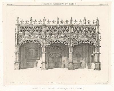 Амвон церкви Нотр-Дам в Бру, XVI век. Meubles religieux et civils..., Париж, 1864-74 гг. 