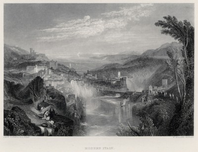 Итальянский пейзаж (лист из альбома "Галерея Тёрнера", изданного в Нью-Йорке в 1875 году)
