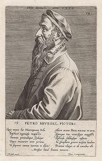 Питер Брейгель Старший (1526/30 -- 1569 гг.) -- великий фламандский живописец и график. Гравюра Яна Вирикса. 