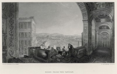 Вид Рима из Ватикана (лист из альбома "Галерея Тёрнера", изданного в Нью-Йорке в 1875 году)