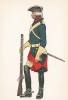 Шведский кавалерист полка Östgöta в униформе образца 1731-46 гг. Svenska arméns munderingar 1680-1905. Стокгольм, 1911