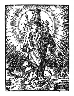 Торжество богоматери. Из Gerard Gotius / Ad Mariam Carmen Elegiacum. Лудгер Том Ринг младший, Мюнстер, 1521