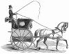 Закрытый двухколесный городской экипаж на трех человек "Трибас" с задней дверцей, представленный в 1844 году лондонским каретным мастером мистером Харви (The Illustrated London News №96 от 02/03/1844 г.)