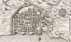 Город Санто-Доминго д'Эспаньола. Civitas S. Dominici in Hispaniola (Санто-Доминго) с высоты птичьего полета. План составил Маттеус Мериан. Франкфурт-на-Майне, 1695