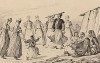 Танец курдских женщин (из L'Univers. Histoire et Description de tous les Peuples. Crimée, Circassie et Géorgie... Париж. 1838 год (лист 6))