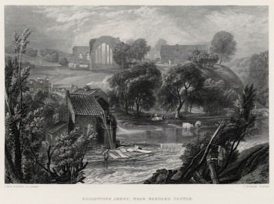 Аббатство Эгглстон близ замка Барнард (лист из альбома "Галерея Тёрнера", изданного в Нью-Йорке в 1875 году)