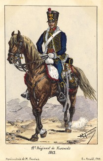 1812 г. Кавалерист 11-го гусарского полка французской армии. Коллекция Роберта фон Арнольди. Германия, 1911-29