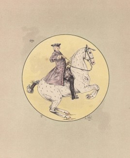 Кавалер на лошади (из "Иллюстрированной истории верховой езды", изданной в Париже в 1891 году)