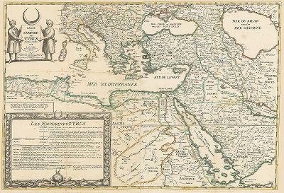 Карта Османской империи, составленная Пьером Дювалем в 1664 году. Carte de l'Empire des Turcs. 