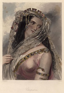 Клеопатра, героиня пьесы Уильяма Шекспира «Антоний и Клеопатра». The Heroines of Shakspeare. Лондон, 1848