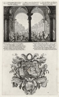 1. Убийство Авессаломом Амнона, сына Давида 2. Смерть Авессалома (из Biblisches Engel- und Kunstwerk -- шедевра германского барокко. Гравировал неподражаемый Иоганн Ульрих Краусс в Аугсбурге в 1700 году)