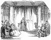 Знаменитая пьеса в пяти действиях "Укрощение строптивой", написанная в 1593 или 1594 году драматургом и поэтом Уильямом Шекспиром (1564 -- 1616 гг.) -- постановка 1844 года лондонского театра Хеймаркет (The Illustrated London News №99 от 23/03/1844 г.)