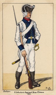 1800 г. Солдат пехотного полка prinz Clemens королевства Саксония. Коллекция Роберта фон Арнольди. Германия, 1911-29