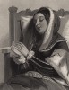 Королева Катерина, героиня пьесы Уильяма Шекспира "Генрих VIII". The Heroines of Shakspeare. Лондон, 1850-е гг.