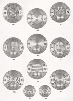 Циферблаты для наручных часов с отделкой из парчи фирмы Earl. R. Mulchahey. 