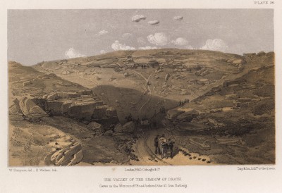 Долина "смертной тени" близ Севастополя (лист 36 из The Seat of War in the East. Лондон. 1855 год)