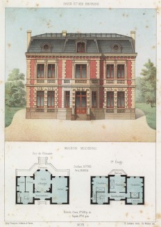 Загородный дом с мансардой (из популярного у парижских архитекторов 1880-х Nouvelles maisons de campagne...)