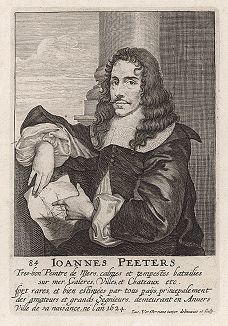 Ян Петерс (1624 -- 1677 гг.) -- фламандский живописец и издатель. Гравюра Лукаса Ворстермана мл. 