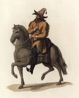 Киргиз на лошади (лист 33 иллюстраций к известной работе Эдварда Хардинга "Костюм Российской империи", изданной в Лондоне в 1803 году)