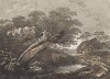 Пейзаж с пашущим крестьянином и коровами. Гравюра с рисунка знаменитого английского пейзажиста Томаса Гейнсборо из коллекции баронессы Лукас. A Collection of Prints ...of Tho. Gainsborough, Лондон, 1819. 