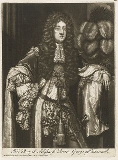 Георг Датский и Норвежский, герцог Камберленд (1653-1708). Меццо-тинто Питера Схенка Старшего. 