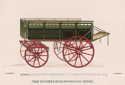 Грузопассажирский трак - двухосная повозка. Из коллекции Coach Builders' & Wheelwrights' Art Journal. 