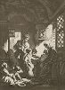 Семейная сцена (Урок чтения) по оригиналу Франсуа Буше. Инкунабула акватинты работы аббата де Сен-Нона из альбома «Requeil de griffonis, vues, paysages, fragments antiques et sujets historiques…», 1766 год. 