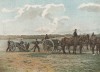 Батарея французской горной артиллерии готовится сменить позицию. L'Album militaire. Livraison №7. Artillerie montée. Париж, 1890