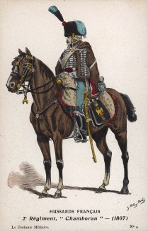 1807 г. Гусар полка Chamboran Великой армии Наполеона. Коллекция Роберта фон Арнольди. Германия, 1911-29