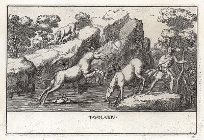 Встреча героя с ослом, мулом и кабаном в загробном мире. Le Pitture Antiche del Sepolcro de' Nasonii...", Рим, 1702 год