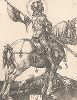 Святой Георгий Победоносец на лошади. Гравюра Альбрехта Дюрера, выполненная в 1508 году (Репринт 1928 года. Лейпциг)