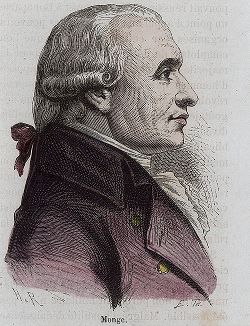 Гаспар Монж, граф де Пелюз (1746-1818) - министр военно-морского флота Франции и математик. 