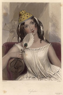 Крессида, героиня пьесы Уильяма Шекспира «Троил и Крессида». The Heroines of Shakspeare. Лондон, 1848