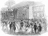 Принц Альберт посещает находящееся под его покровительством общество исследователей британской и иностранной литературы, открывшееся в 1844 году в здании на площади Ганновер-сквер в Лондоне (The Illustrated London News №93 от 10/02/1844 г.)